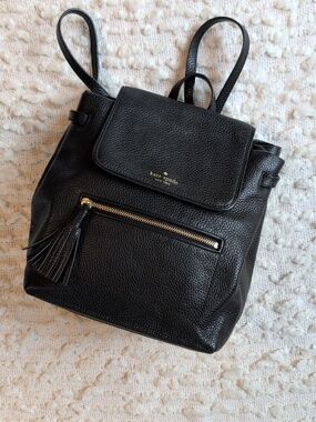 Kate Spade Chester Street Kacy Black Pebbled Leather Backpack Small Adjustable